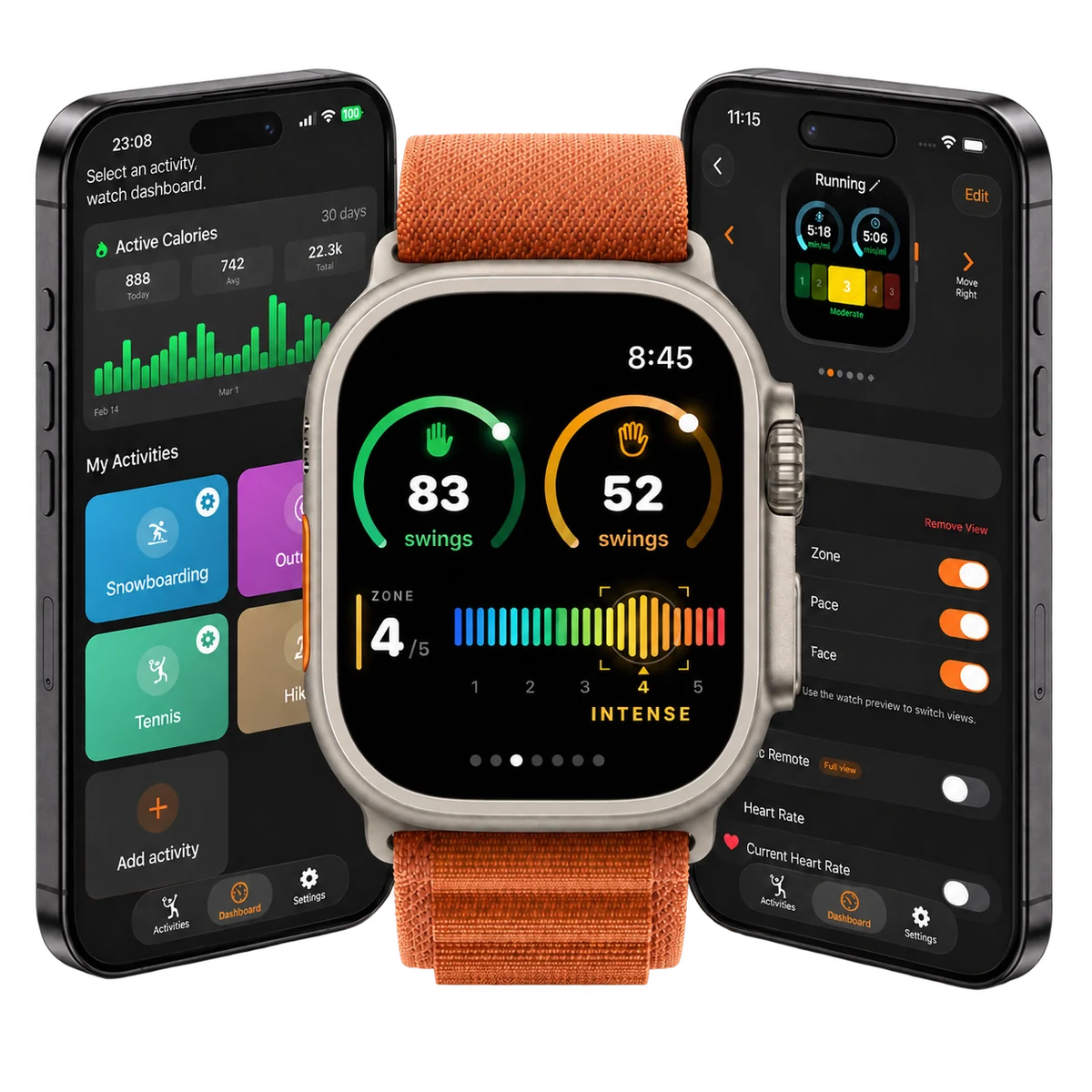 Zorkout on Apple Watch Ultra with the iPhone companion app